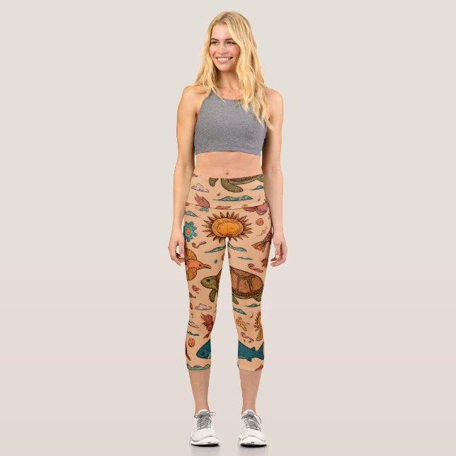 Tropical Vibes High Waisted Capris Gift (Front)