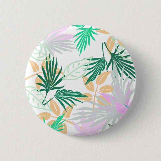 Tropical Vibes Leaves Plants Button (Front)