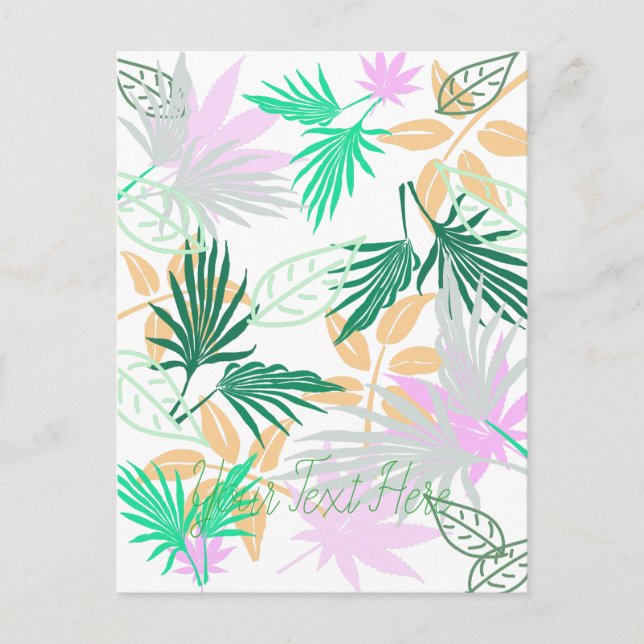 Tropical Vibes Leaves Plants Postcard (Front)