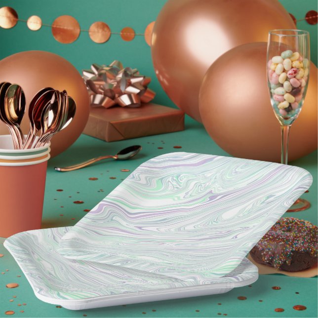Tropical Vibes on Square Paper Plates" Plates (Multi)