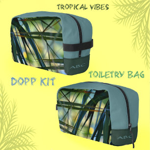 Tropical Vibes Palm Fronds Green Toiletry Dopp Kit