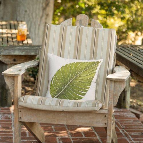 Tropical Vibes Palm Leaf Outdoor Outdoor Pillow