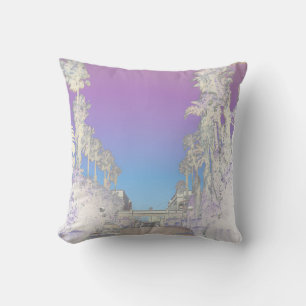 Tropical Vibes Palm Trees Cushion Throw Pillow