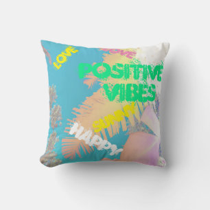 Tropical Vibes Palm Trees Cushion Throw Pillow
