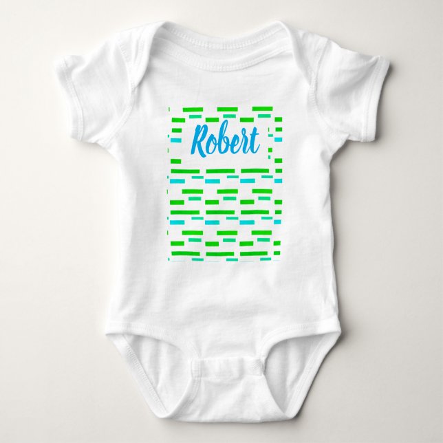 Tropical Vibes Robert Add Your Name Baby Bodysuit (Front)