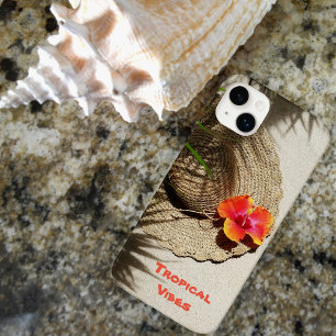 Tropical Vibes Sun Hat on Beach Case-Mate iPhone 14 Plus Case