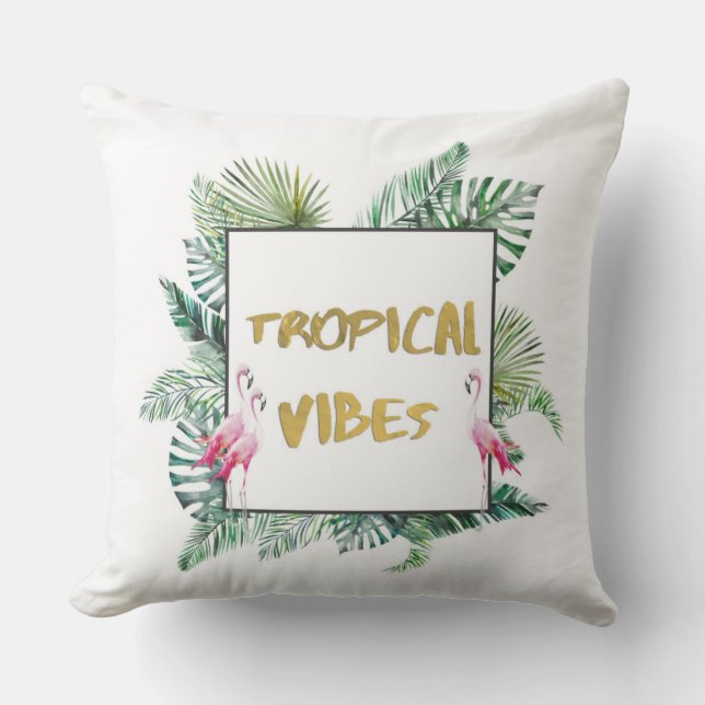 Tropical vibes throw pillow (Front)