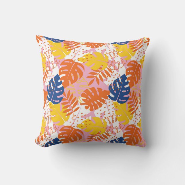 Tropical Vibrance Pattern Throw Pillow (Front)