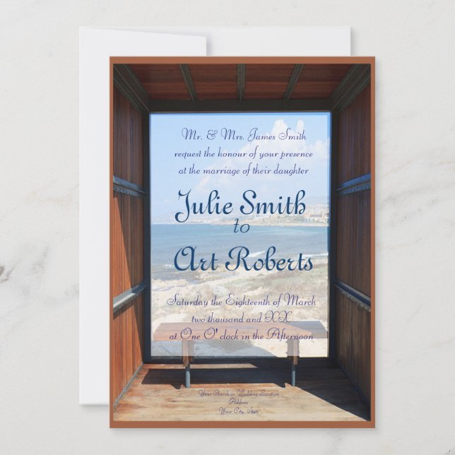 Tropical View Wedding Invitation (Front)