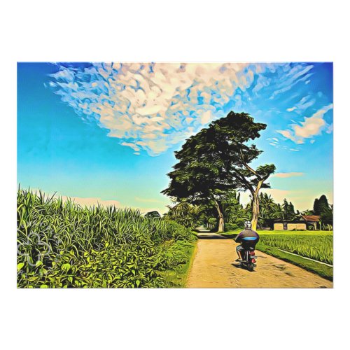 Tropical Village Sugar Cane Field Panorama Photo Print