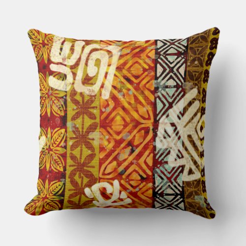 Tropical vintage 60s Hawaiian barkcloth  Throw Pil Throw Pillow