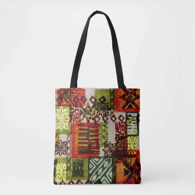 Tropical vintage 60s Hawaiian barkcloth  Tote Bag (Front)
