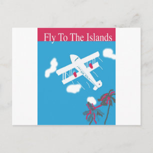 Tropical Vintage Air Travel Postcard