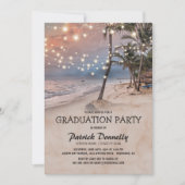 Tropical Vintage Beach 2024 Graduation Party Invitation (Front)