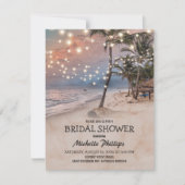 Tropical Vintage Beach String Lights Bridal Shower Invitation (Front)