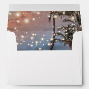 Tropical Vintage Beach String Lights Envelope
