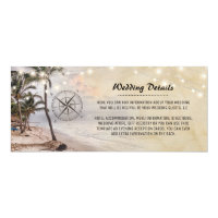 Tropical Vintage Beach Wedding Details Information Invitation
