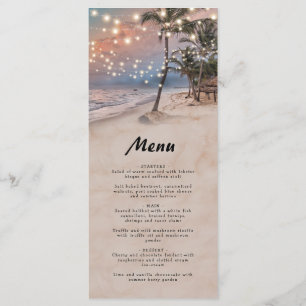Tropical Vintage Beach Wedding Menu