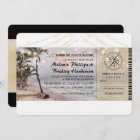 Tropical Vintage Beach Wedding Tickets with rsvp