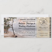 Tropical Vintage Beach Wedding Tickets with rsvp Invitation (Front)