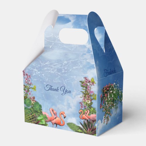 Tropical Vintage Blue Marble Palace Favor Boxes