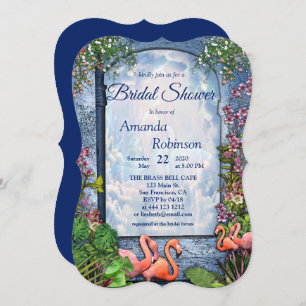 Tropical Vintage Blue Marble Palace Invitation
