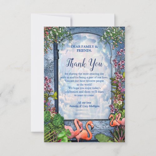 Tropical Vintage Blue Marble Palace RSVP Card