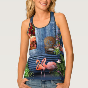 Tropical Vintage Blue Marble Palace Tank Top