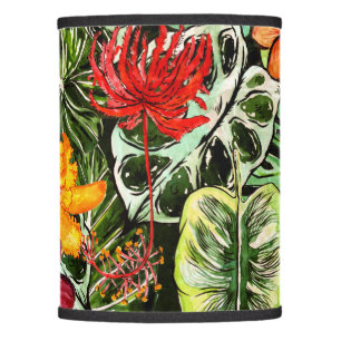 Tropical Vintage Exotic Jungle Flower Flowers Lamp Shade