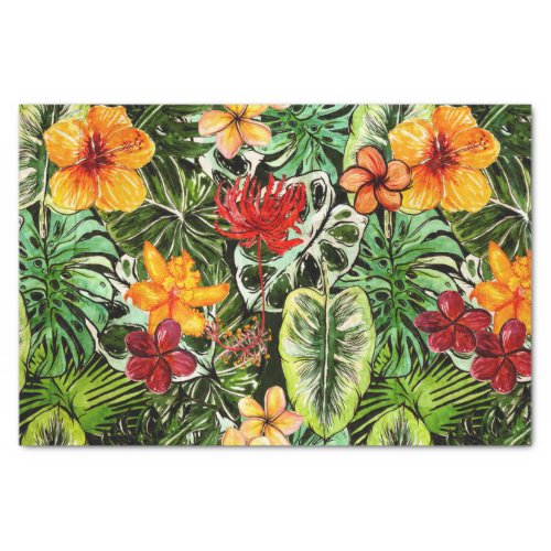 Tropical Vintage Exotic Jungle Flower Flowers Tissue Paper