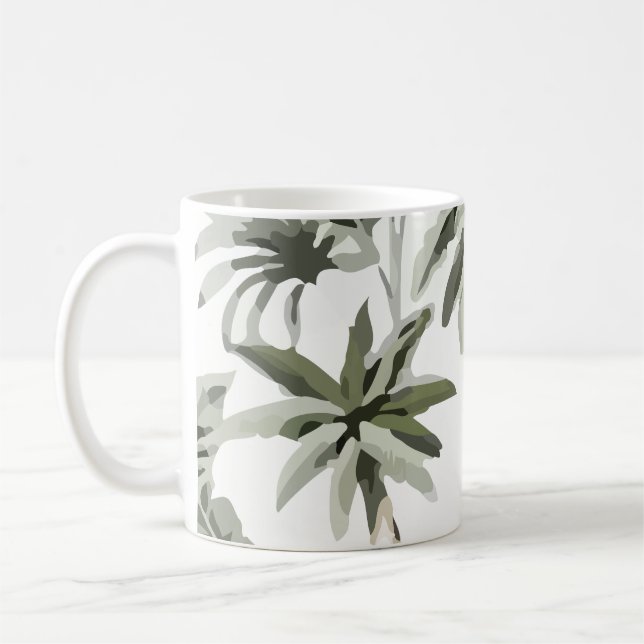 Tropical Vintage Hawaiian Palm Trees Coffee Mug (Left)