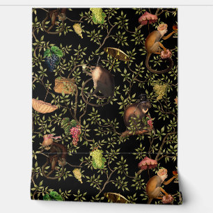 Tropical Vintage Monkey Gardenparty Chinoiserie Wallpaper