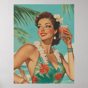 Tropical Vintage Paradise Vibes Poster