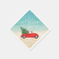 #Tropical Vintage Red Car + #Christmas Tree Napkins
