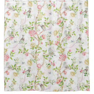 Tropical Vintage Rococo Garden Chinoiserie Shower Curtain