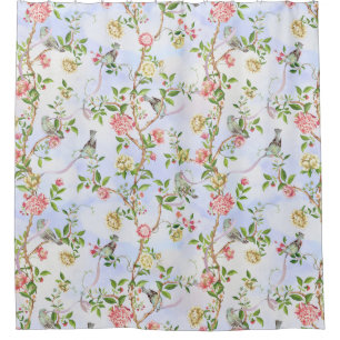 Tropical Vintage Rococo Garden Chinoiserie Shower Curtain