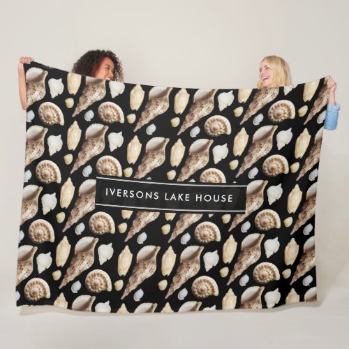 Tropical Vintage Seashells of Southeast Asia Fleece Blanket