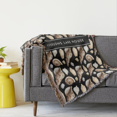 Tropical Vintage Seashells of Southeast Asia Throw Blanket