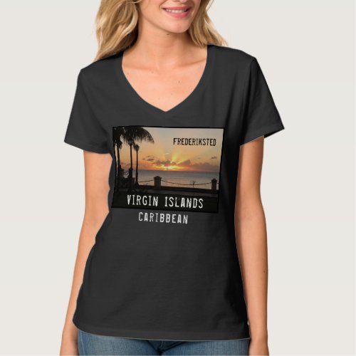 Tropical Virgin Islands Sunset Personalize T_Shirt