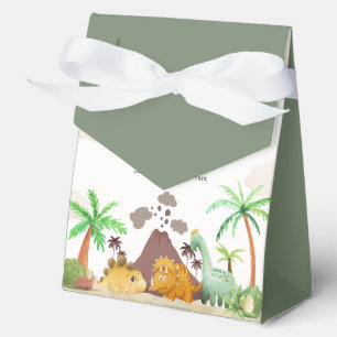 Tropical Volcano Hatching Dinosaur Baby Shower Favor Boxes