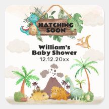Tropical Volcano Hatching Dinosaur Baby Shower