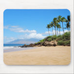 Tropical Wailea beach, Maui Hawaii Mouse Pad<br><div class="desc">Wailea beach on Maui,  Hawaii,  looking towards the island of Lanai</div>