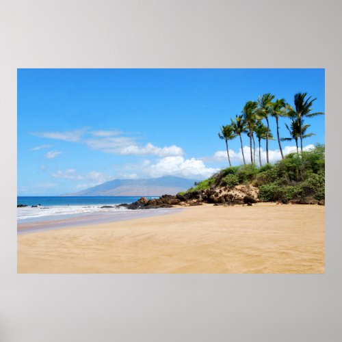 Tropical Wailea beach Maui Hawaii Poster