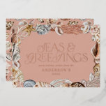 Tropical warm Christmas seas & greetings modern Foil Holiday Card<br><div class="desc">Tropical warm Christmas seas & greetings modern elegant fun holiday card design.</div>