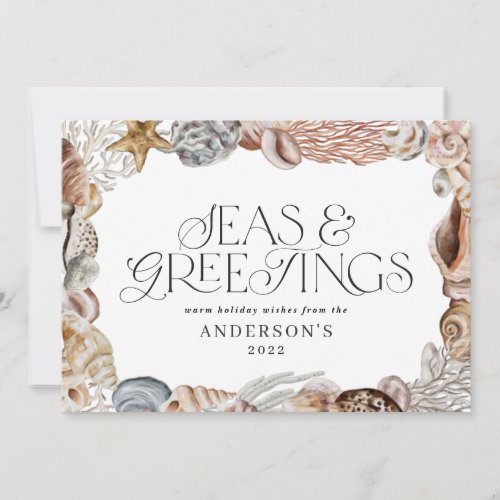 Tropical warm Christmas seas  greetings modern Holiday Card