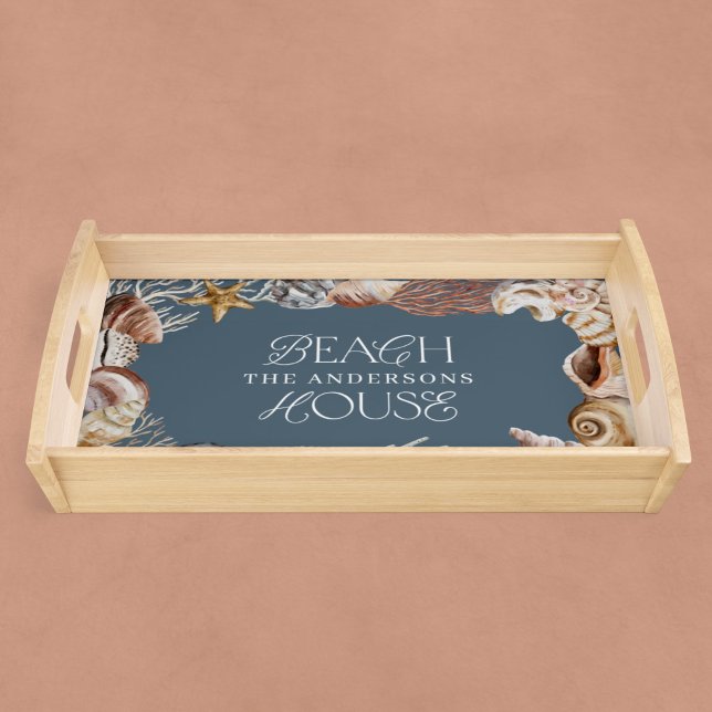 Tropical warm sea shell summer vacation family ser serving tray (Creator Uploaded)