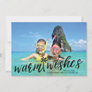 Tropical Warm Wishes Flat Holiday Photo Card