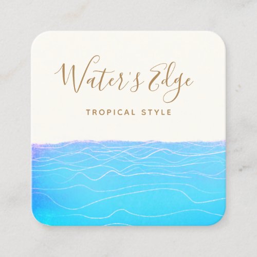 Tropical Water Waves Square Business Card