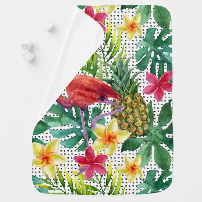 Tropical Watercolor Baby Blanket (In Situ)