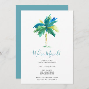 Tropical Watercolor Beach Housewarming Party Invitation